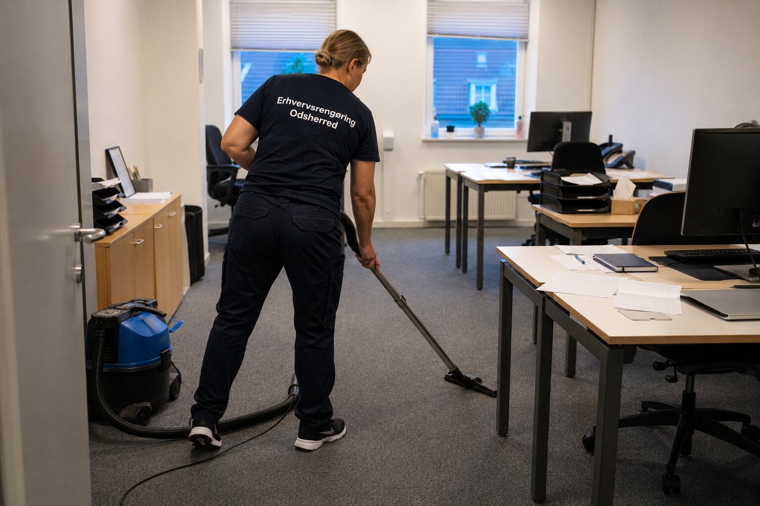Medarbejder i lyst erhvervslokale